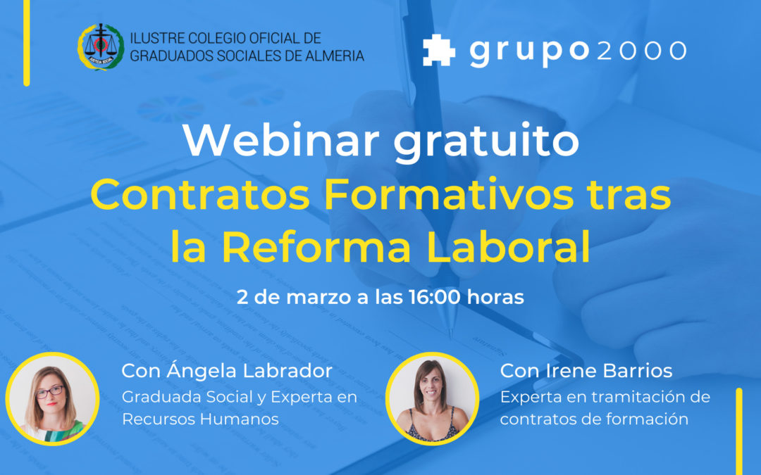Webinar gratuito Contratos formativos tras la Reforma Laboral